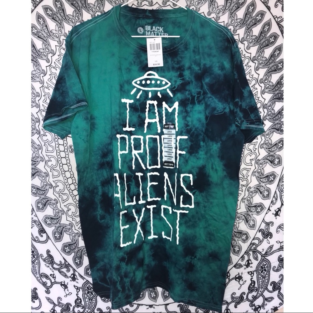 Tie dye black matter Alien T Shirt